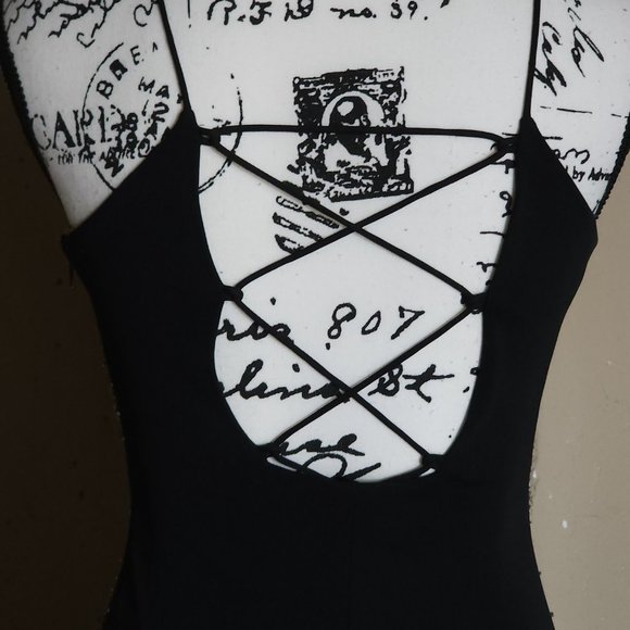 Black & Silver Beaded Full Length Sleeveless Halter Neck Special Occasion Dress - Picture 8 of 12